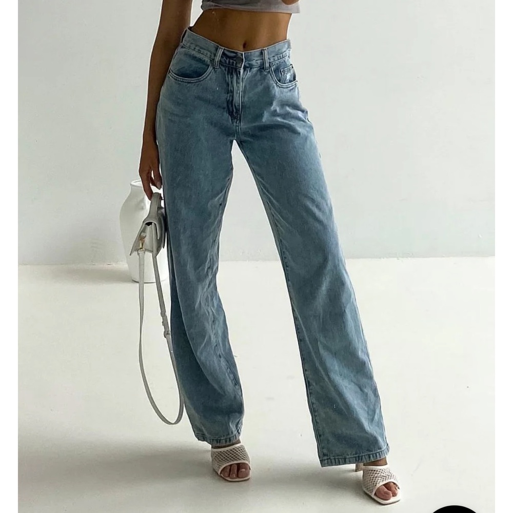 WHITE FOX Denim Jeans Distressed Relaxed Back Rips - NEW - Size S